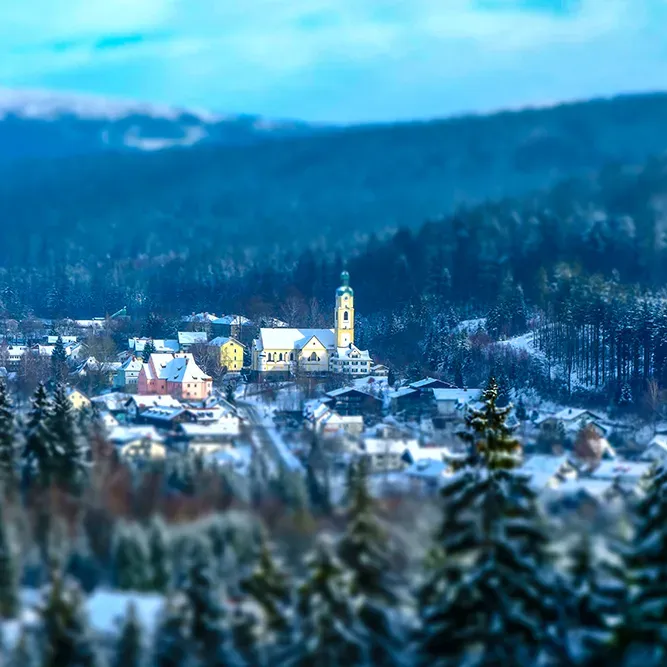 Winterliche Ortsansicht von Bayerisch Eisenstein