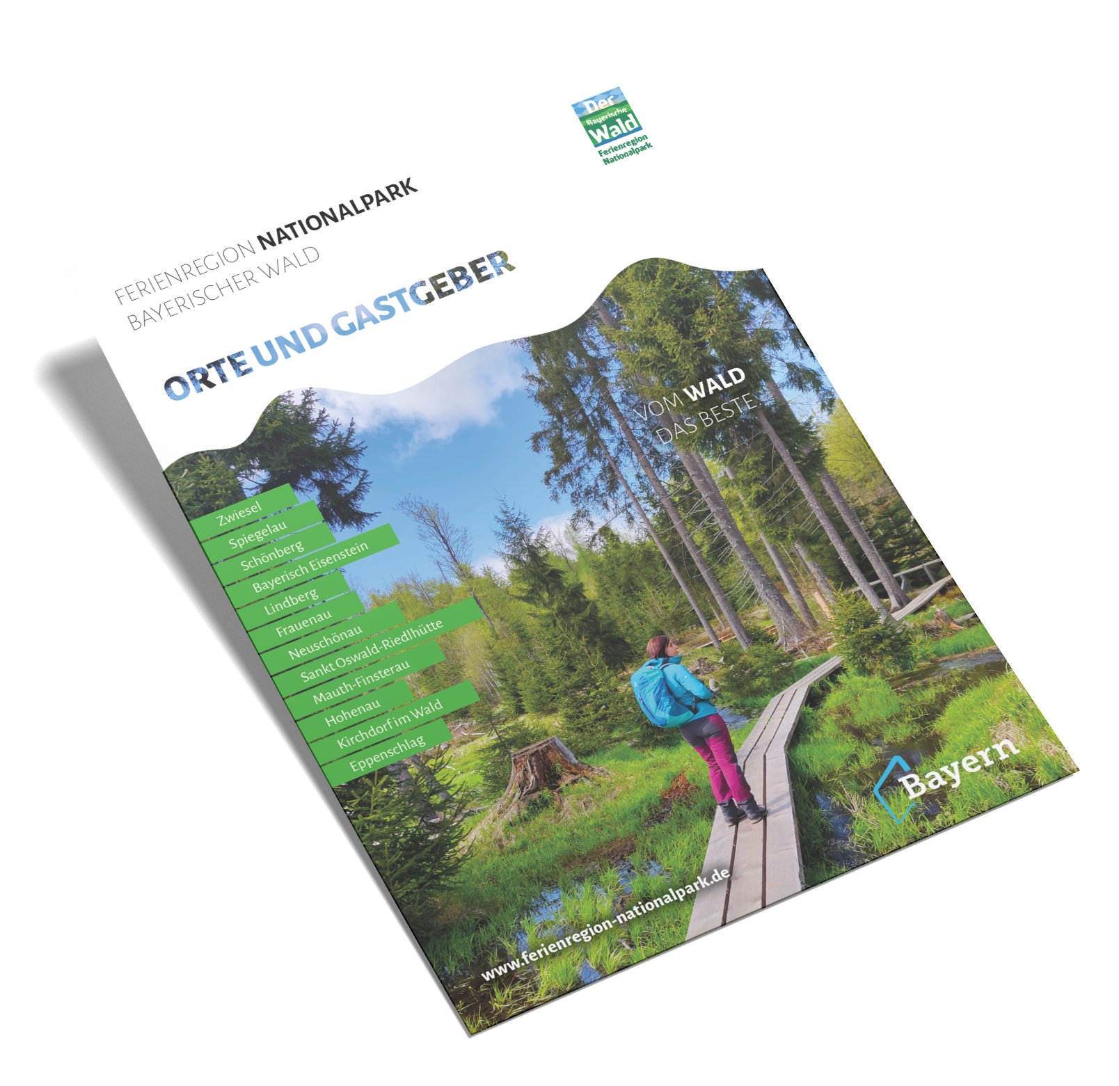 Ein Exemplar des Gastgeberkatalogs der Ferienregion liegt vor dem Betrachter Gastgeberverzeichnis der Ferienregion